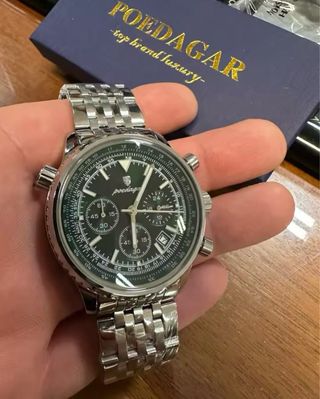 Reloj POEDAGAR Cronógrafo Hombre Verde/Plata