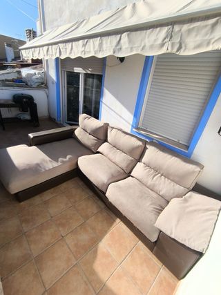 Sofá modular 4 plazas beige/marrón