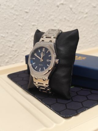 Reloj LIGE Hombre Azul y Plateado