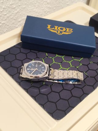 Reloj LIGE Hombre Azul y Plateado