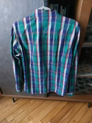 Camisa de cuadros azul y verde