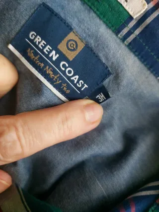 Camisa de cuadros azul y verde