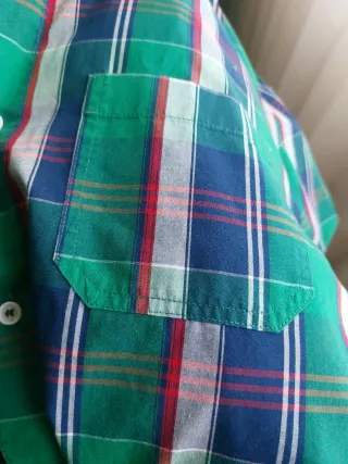 Camisa de cuadros azul y verde