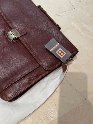 Cartera piel Hexagona Marrón