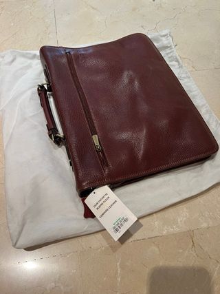 Cartera piel Hexagona Marrón