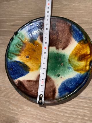 Tazón sopero con plato de cerámica taza roto un po