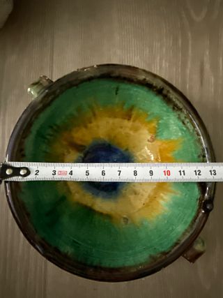 Tazón sopero con plato de cerámica taza roto un po