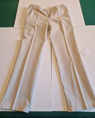 Pantaloni sartoriali in cotone beige