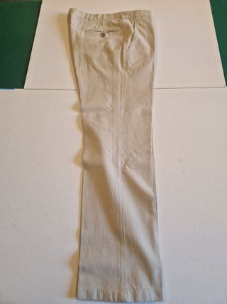 Pantaloni sartoriali in cotone beige