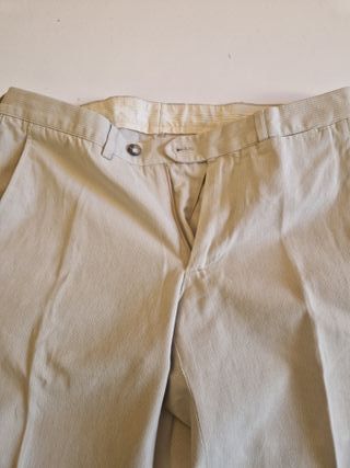 Pantaloni sartoriali in cotone beige