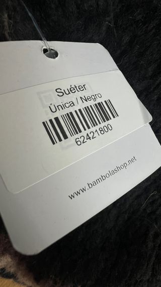 Jersey negro amplio detalles en marrón “Bambola”