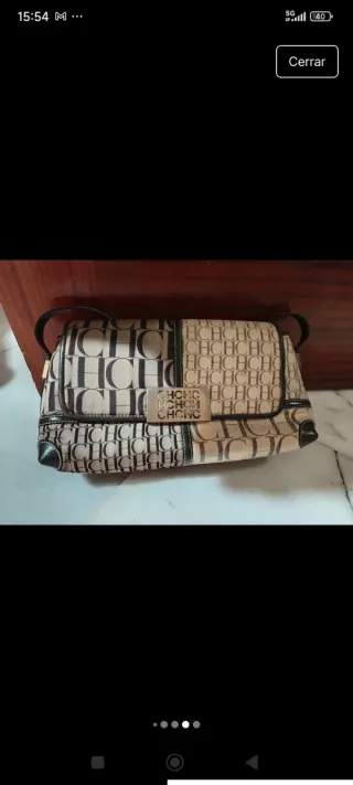 Bolso Carolina Herrera CH Logo Beige Marrón