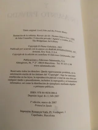 Lord John y un asunto privado (Novela) (Spanish...