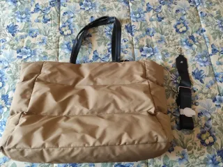 Borsa shopper piumino grande Hogan beige