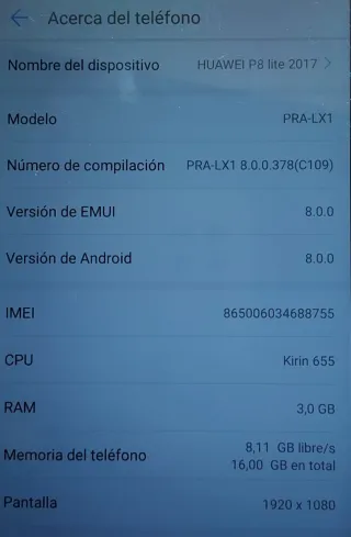 Huawei P8 lite 2017 Negro