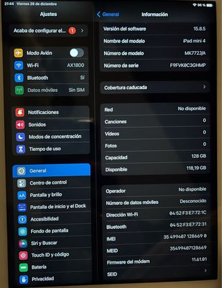 iPad Mini 4 128GB LTE Plata
