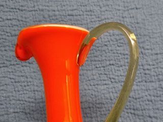 Vaso Empoli Cristallerie Vetro Arancio Verde