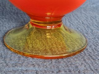 Vaso Empoli Cristallerie Vetro Arancio Verde