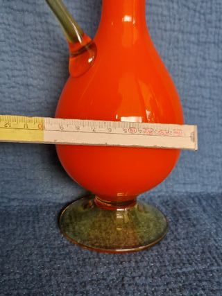 Vaso Empoli Cristallerie Vetro Arancio Verde