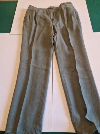 Pantaloni sartoriali verdi in lino