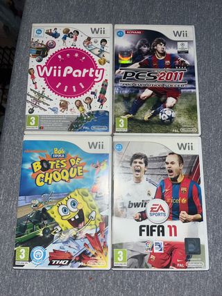 Lote 4 Giochi Wii: Wii Party, PES 2011, Bob Esponja