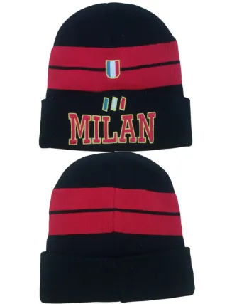 Cappello Milan a righe rosse e nere Vintage