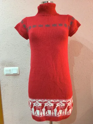 Vestido de punto Bershka rojo