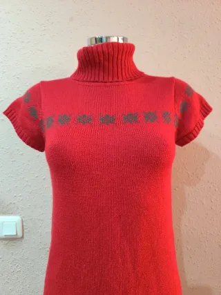 Vestido de punto Bershka rojo