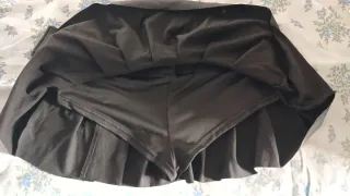 Falda mini cuero sintético negra T.M