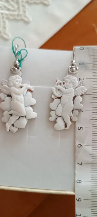 Orecchini cammeo angeli argento 925