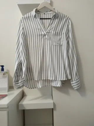 Camisa Rayas Blanco y Negro