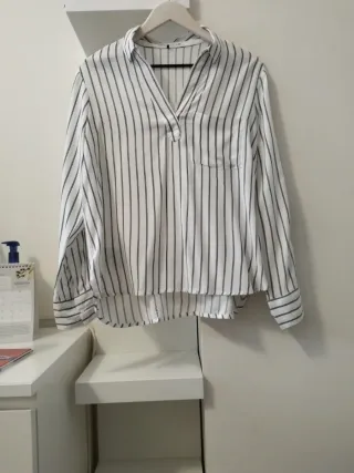 Camisa Rayas Blanco y Negro