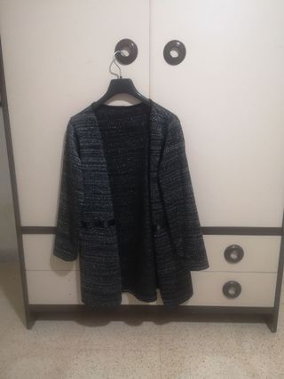 Cardigan donna nero e argento