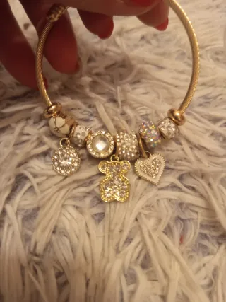 Pulsera Acero Dorado con Dijes
