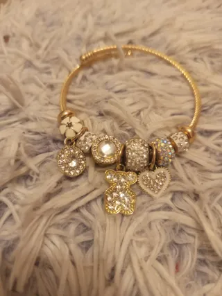 Pulsera Acero Dorado con Dijes