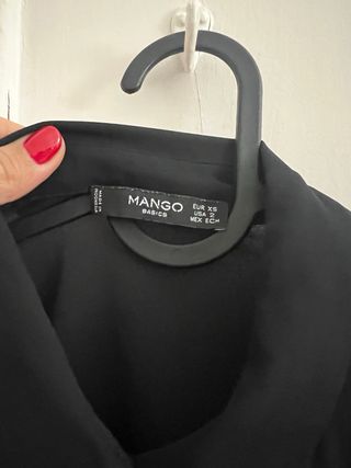 Camisa Mango Negra Manga Larga Mujer