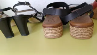 Lote 3 sandalias piel mujer talla 38 a 2€ cada una