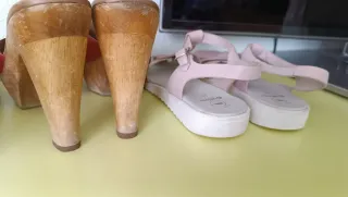 Lote 2 sandalias piel mujer talla 38 a 2€ cada una