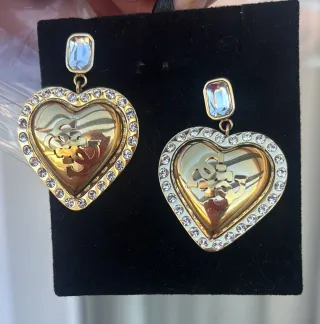 Pendientes Guess Corazón Oro y Blanco