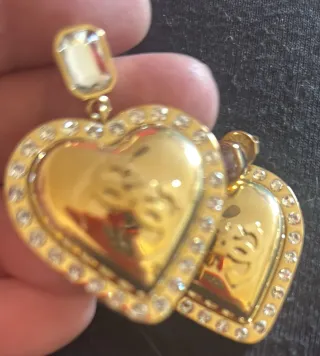 Pendientes Guess Corazón Oro y Blanco