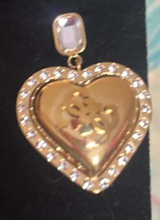 Pendientes Guess Corazón Oro y Blanco