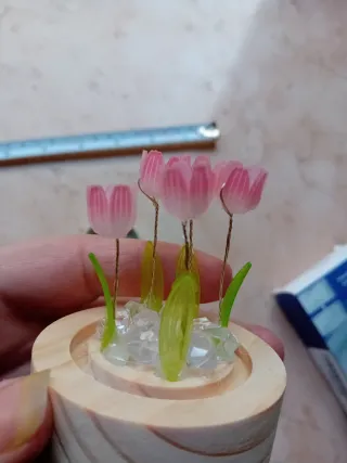 Decorazione sfera tulipani con luce batteria