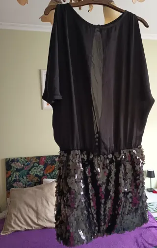 Vestido fiesta lentejuelas negro