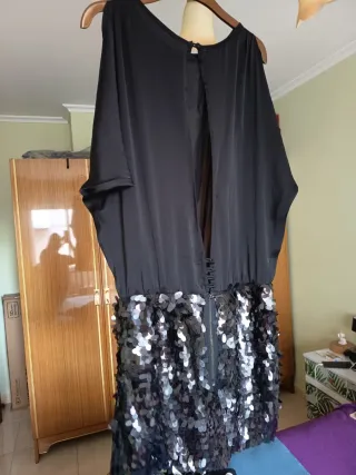 Vestido fiesta lentejuelas negro