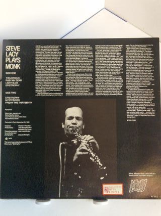 Steve Lacy Plays Monk LP Jazz