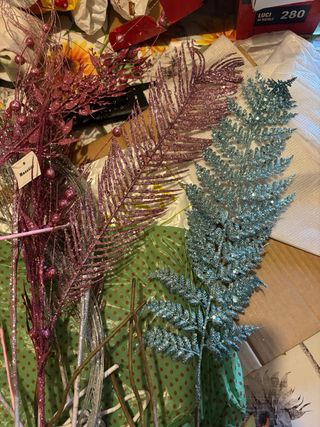 Decorazioni Natalizie Glitter Rosa e Argento