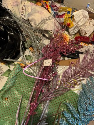 Decorazioni Natalizie Glitter Rosa e Argento