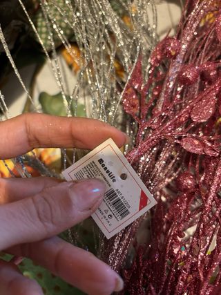 Decorazioni Natalizie Glitter Rosa e Argento