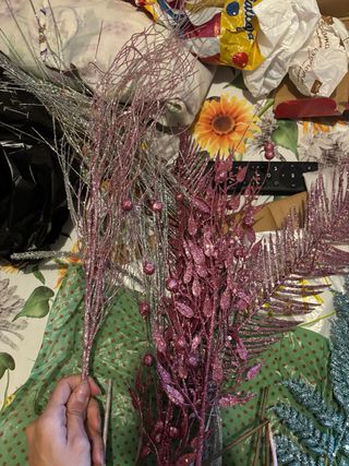 Decorazioni Natalizie Glitter Rosa e Argento