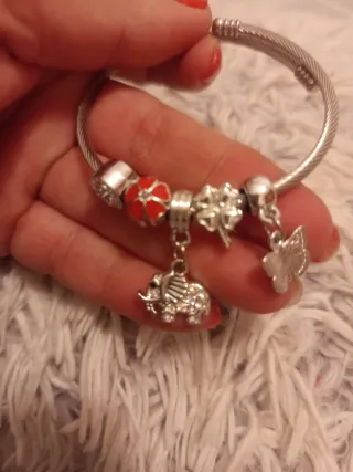 Pulsera de acero con charms
